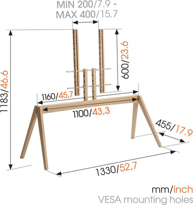 Vogels TV-Bodenständer 4-beinig,50-70Z NEXTOP2 Eiche hell