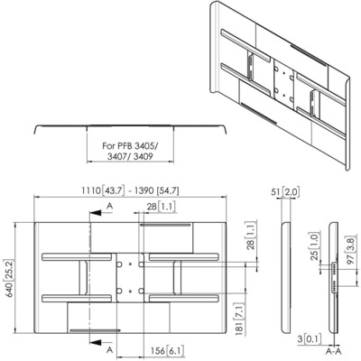 Vogels Rückwandabdeckung fDisplay Connect-it,QF,50-55Z PFA9116 sw
