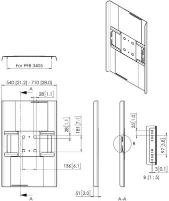 Vogels Rückwandabdeckung fDisplay Connect-it,HF,42-47Z PFA9120 sw