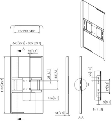 Vogels Rückwandabdeckung fDisplay Connect-it,HF,50-55Z PFA9121 sw