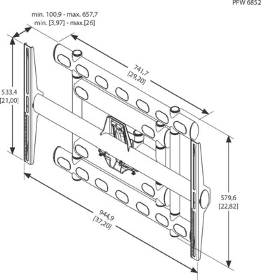 Vogels XL-Display Wandhalterung dreh-/neigbar,136kg PFW6852 sw