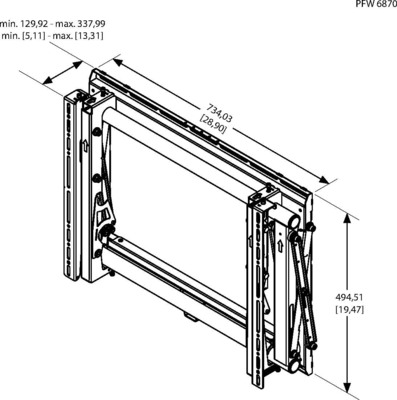 Vogels Videowandhalterung Pop-Out,Querformat PFW6870 sw