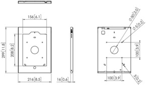 Vogels Sicherungsgehäuse TabLock,iPad PTS1238 alu-sw