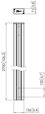 Vogels Vertikales Profil Connect-it,270cm PUC2927 sw