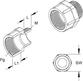 HKL Adapter M20/Pg11 PA 1898M20P11