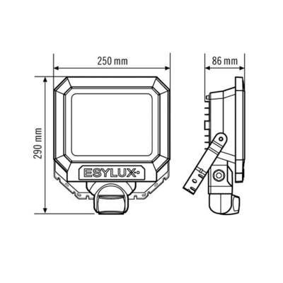 ESYLUX LED-Strahler weiß SUNAFLTR5400850MDWH
