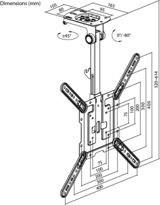 Goobay TV-Deckenhalterung Basic (M) 70824
