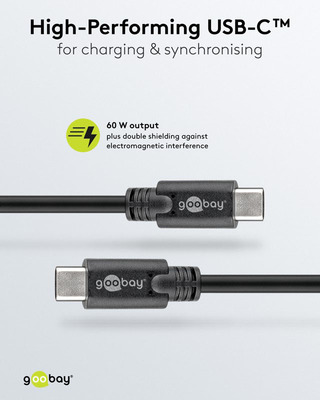 Goobay USB-C-Kabel, USB 3.2 4K/60 Hz,60W,1,5m 66507