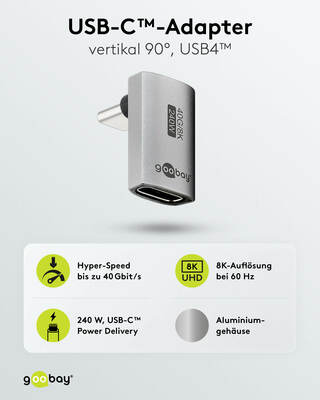 Goobay USB-C-Adapter vertikal 90Grad lang,USB4 74442