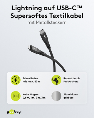 Goobay Sync/Ladekabel Lightning USB-C,2m 74516