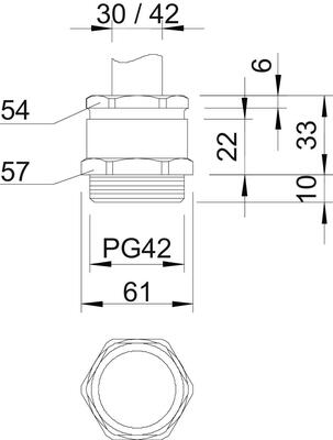 OBO Bettermann Vertr Kabelverschraubung m.Einschnittring 162 MS PG42