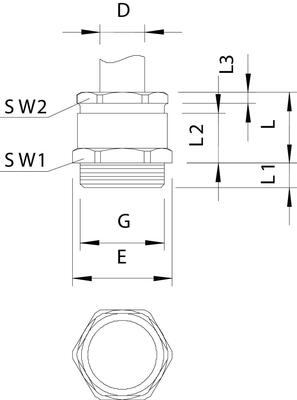 OBO Bettermann Vertr Kabelverschraubung m.Einschnittring 162 MS PG42
