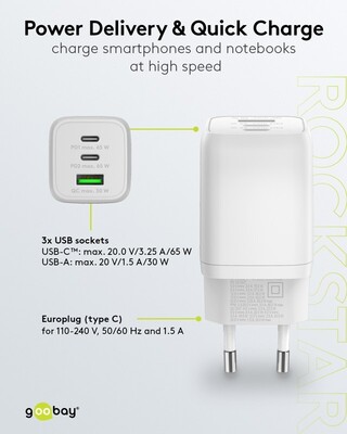Goobay Multiport-Schnellladegerät USB-C PD GaN 64754
