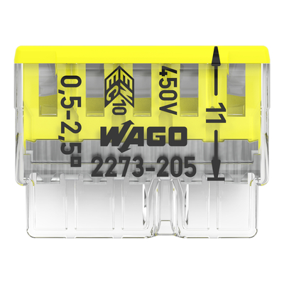 WAGO GmbH & Co. KG Verbindungsdosenklemme 5x 0.5-2.5 gelb 2273-205