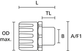 HellermannTyton Verschraubung PA66 BK HG28-S-PG21