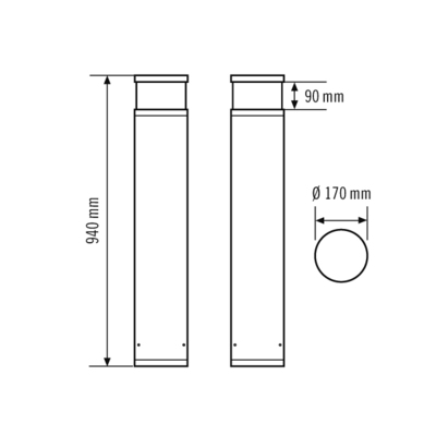 ESYLUX LED-Pollerleuchte ALVABL940#EL10820601