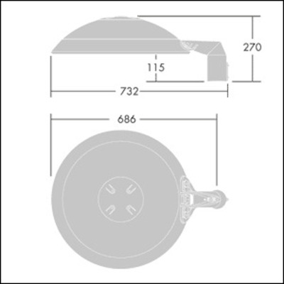 Thorn LED-Mastleuchte 3000K THOR L 48L #96643897