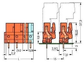 WAGO GmbH & Co. KG Federleiste 9pol. 7,63mm ger. 232-769