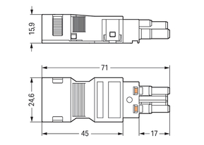WAGO GmbH & Co. KG Buchse m.Zugentlastungsge. 2-polig,weiß 770-122/041-000