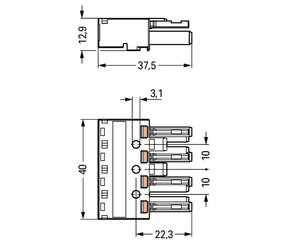 WAGO GmbH & Co. KG Buchse 4-polig Kod. Q,grün 770-1324