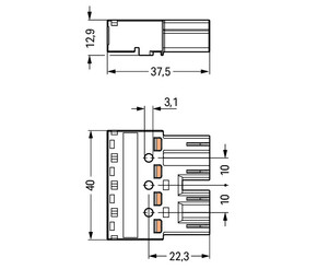 WAGO GmbH & Co. KG Stecker 4-polig Kod. Q,grün 770-1334