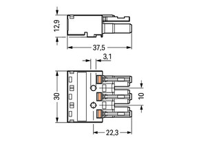 WAGO GmbH & Co. KG Buchse 3-polig Kod. S,braun 770-1363