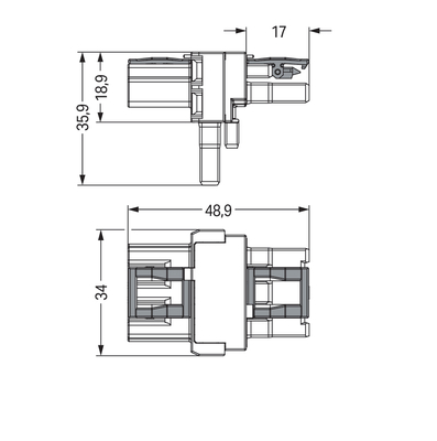 WAGO GmbH & Co. KG T-Verteiler 3-polig Kod. B,hellgrün 770-1612