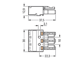 WAGO GmbH & Co. KG Buchse 3-polig Kod. B,grau 770-243/062-000