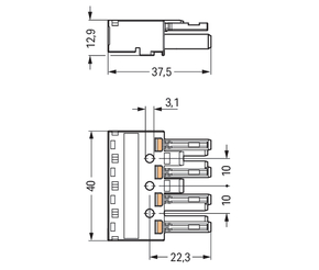 WAGO GmbH & Co. KG Buchse 4-polig Kod. B,grau 770-244