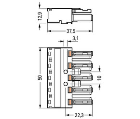 WAGO GmbH & Co. KG Buchse 5-polig Kod. B,grau 770-245/060-000
