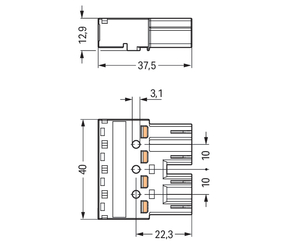 WAGO GmbH & Co. KG Stecker 4-polig Kod. B,grau 770-254/060-000