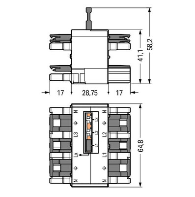 WAGO GmbH & Co. KG Verteiler 5-polig/3-polig,weiß 770-690
