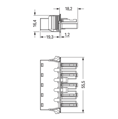 WAGO GmbH & Co. KG Snap-In-Buchse 5-polig,weiß 770-725/009-000