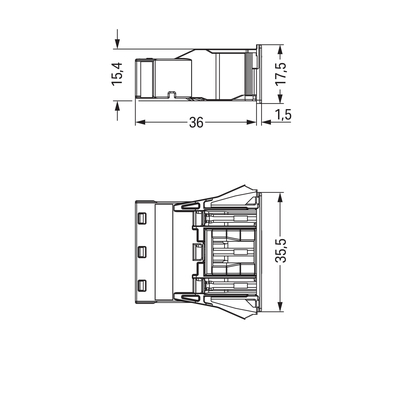 WAGO GmbH & Co. KG Snap-In-Buchse 3-polig,Kod. B,grau 770-743/060-000