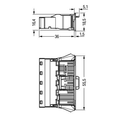 WAGO GmbH & Co. KG Snap-In-Stecker 5-polig,Kod. B,grau 770-755
