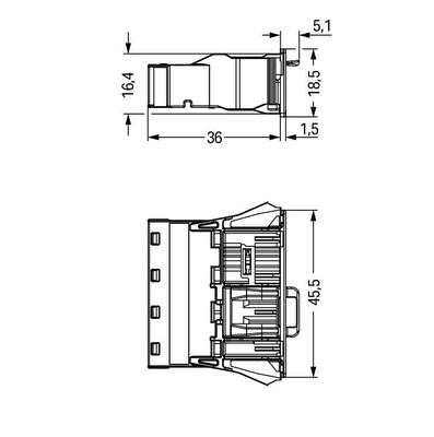 WAGO GmbH & Co. KG Snap-In-Stecker 4-polig,Kod. B,pink 770-794