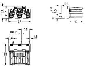 WAGO GmbH & Co. KG Buchse für Leiterplatten 3-polig,hellgrün 770-863/073-000