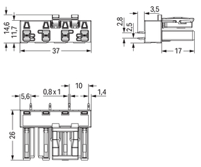 WAGO GmbH & Co. KG Buchse für Leiterplatten 4-polig,hellgrün 770-864/071-000