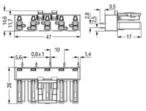 WAGO GmbH & Co. KG Buchse für Leiterplatten 5-polig,hellgrün 770-865/073-000