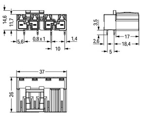 WAGO GmbH & Co. KG Stecker für Leiterplatten 4-polig,hellgrün 770-874/011-000/073-
