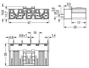 WAGO GmbH & Co. KG Stecker für Leiterplatten 5-polig,hellgrün 770-875/073-000