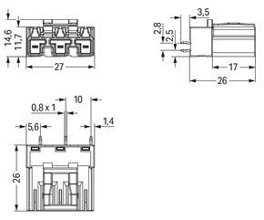 WAGO GmbH & Co. KG Stecker für Leiterplatten 3-polig,pink 770-893/082-000