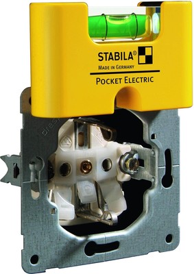 Stabila Mini-Wasserwaage + SB Karte Pocket Electric+Clip