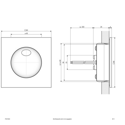 EVN Lichttechnik P-LED Wandeinbauleuchte 3000K, IP54 700mA P5415402