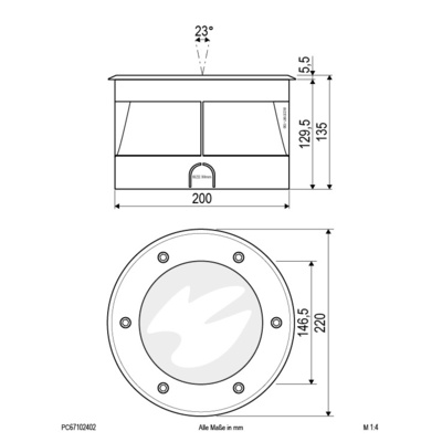 EVN Lichttechnik LED Bodenleuchte IP67, 3000K 1465lm PC67102402