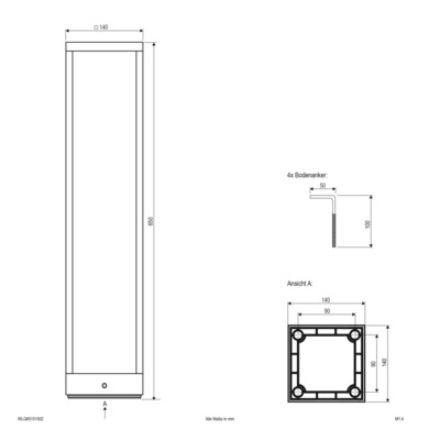 EVN Lichttechnik Wegeleuchte 3000K, 230V, 818lm WLQ65151502