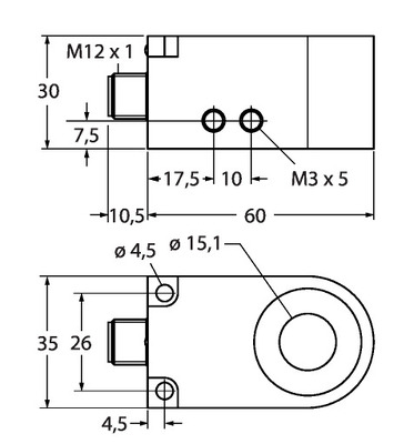 Turck Sensor induktiv BI15RW30DAP6XH1141
