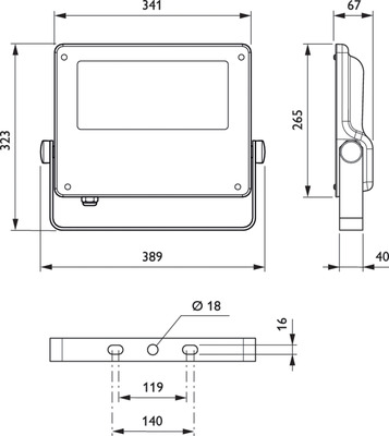 Philips Lighting LED-Scheinwerfer 4000K asym. BVP125LED80-4S/740A