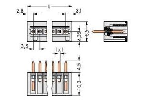 WAGO GmbH & Co. KG Stiftleiste 2p 3,5mm lichtgrau 734-132