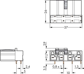WAGO GmbH & Co. KG Stecker f.Leiterplatten 4p 10mm schwarz 770-814/011-000